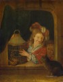 Children with a Cage and a Cat